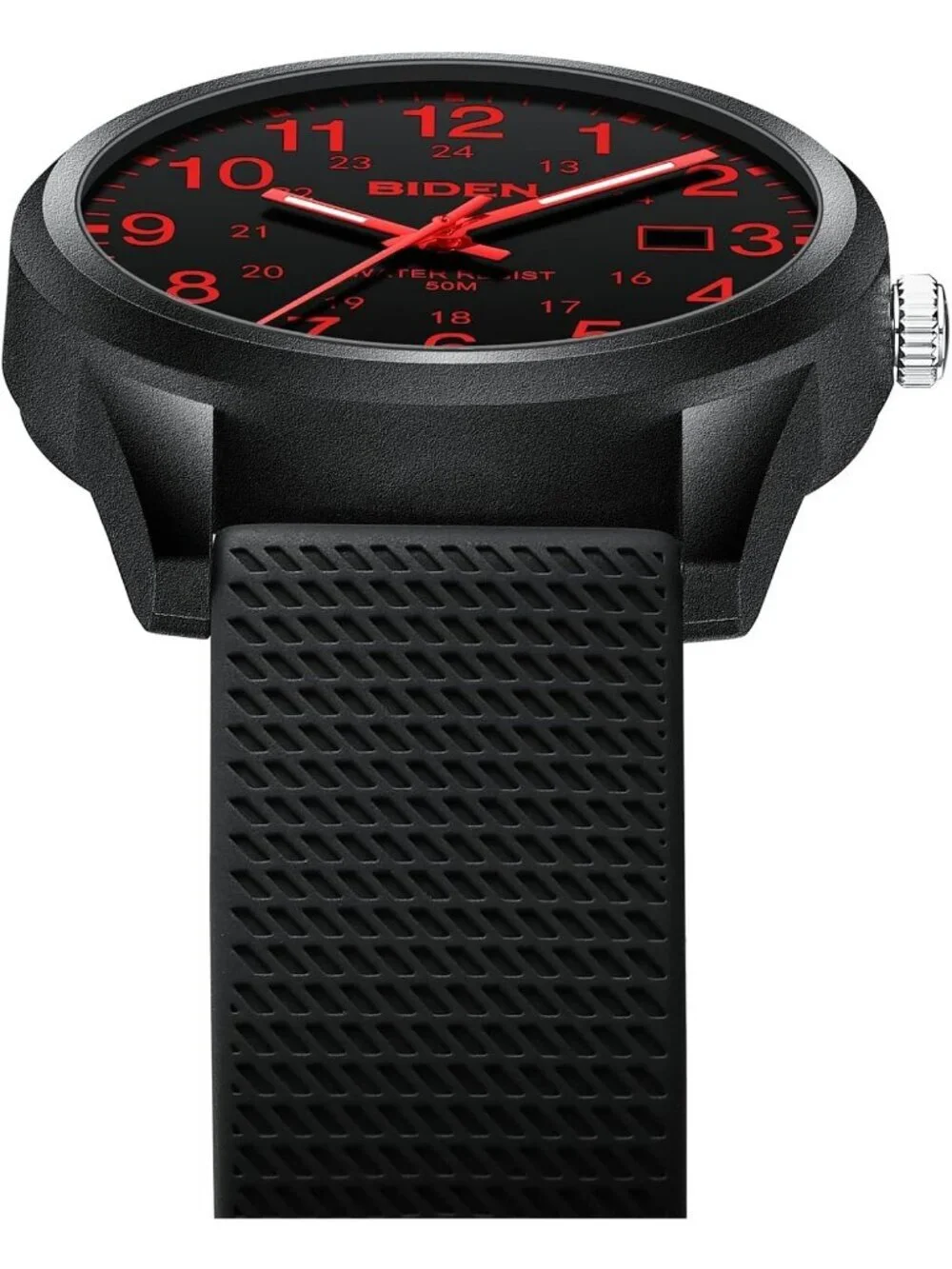 Mens Black Red Analog Quartz Unisex Medical Professionals Waterproof Nurse Watch